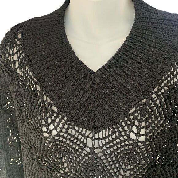 Zara Pointelle Open Knit Sweater Crochet Loose Fit Oversized Blogger Fav XL NWT - Picture 6 of 10